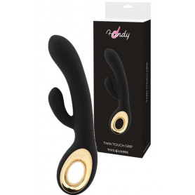 Vibratore vaginale rabbit in silicone nero ricaricabile stimolatore clitoride