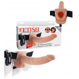 Vibratore realistico indossabile fallo vibrante vaginale anale con testicoli
