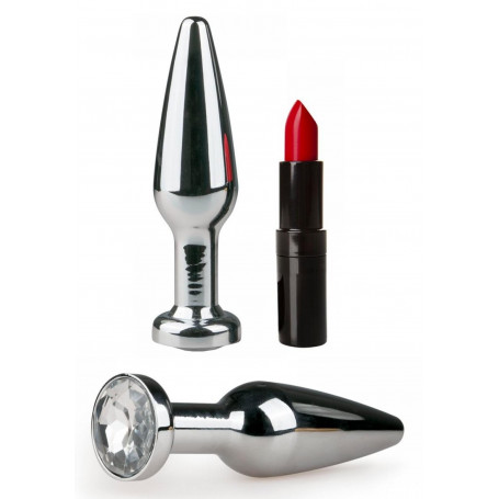 Plug anale in acciaio metallo dilatatore piccolo anal butt mini fallo con pietra