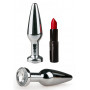 Plug anale in acciaio metallo dilatatore piccolo anal butt mini fallo con pietra