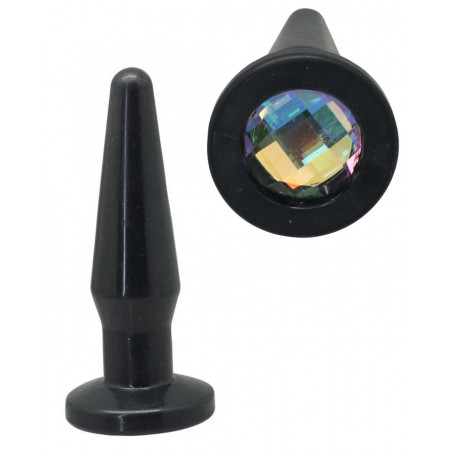 Plug anale nero mini fallo dildo con pietra dilatatore piccolo anal butt black
