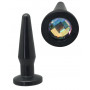 Plug anale nero mini fallo dildo con pietra dilatatore piccolo anal butt black