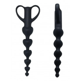 Fallo a sfere in silicone nero dildo stimolatore dilatatore anal butt plug black