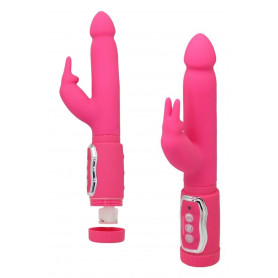 Vibratore rabbit dildo fallo vibrante doppio stimolatore vaginale clitoride rosa