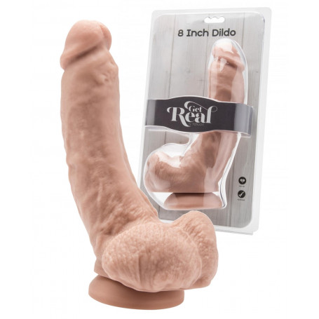 Fallo maxi vaginale anale dildo realistico con ventosa testicoli pene finto big