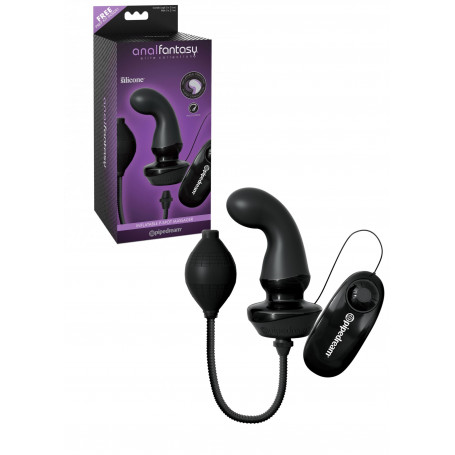 Vibratore per prostata in silicone fallo anal plug butt vibrante gonfiabile nero