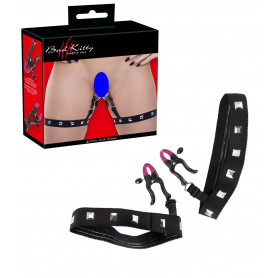 Costrittivo bondage giarrettiere con morsetti stimolatore vaginale bdsm sadomaso