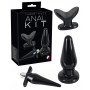 Kit stimolatore anale fallo dildo liscio anal butt dilatatore plug vibrante nero