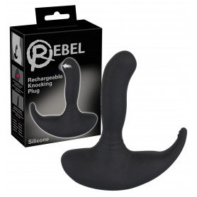 Vibratore anale per prostata in silicone realistico nero anal butt plug vibrante