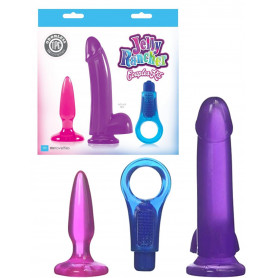 Kit fallo anale vaginale realistico con ventosa anal plug butt anello fallico