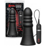 Vibratore anale in silicone nero anal butt plug vibrante dilatatore fallo liscio