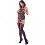 Guepiere sexy donna con reggicalze perizoma fishnet bodystocking catsuit a rete
