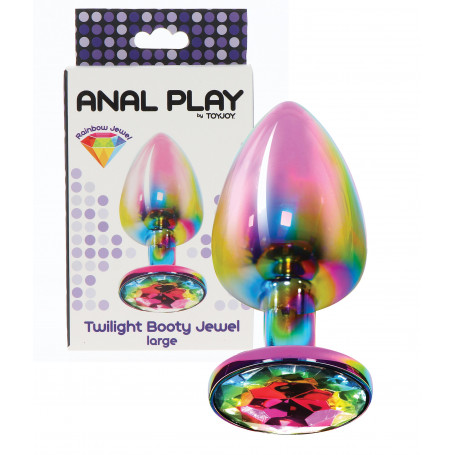 Plug anale grande in metallo dilatatore fallo dildo tappo anal butt con pietra