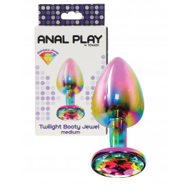 Plug anale in metallo fallo liscio dilatatore coda con pietra tappo anal butt