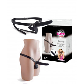 Fallo indossabile realistico doppio dildo vaginale anale strap on in silicone