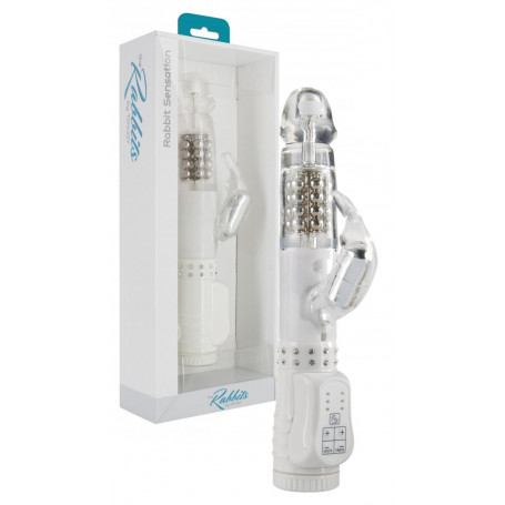 Vibratore rabbit doppio fallo realistico vibrante vaginale stimolatore clitoride