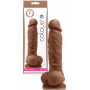 Fallo realistico vaginale  anale dildo con ventosa testicoli realistico morbido