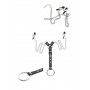 Pinze per capezzoli bondage costrittivo nipple clamps con anello fallico fetish