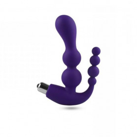 Vibratore in silicone doppio fallo vaginale anale dildo a sfere morbido piccolo