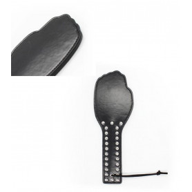 Spanker in pelle nero bondage piccolo sculacciatore sadomaso mini frusta fetish