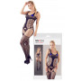 Bodystocking sexy guepiere donna con reggicalze perizoma catsuit tutina nera hot