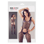 Guepiere sexy donna bodystocking a rete con reggicalze perizoma fishnet catsuit