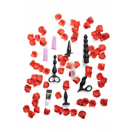 Kit sex toys anal plug butt vibratore guaina dildo fallo anale in silicone nero