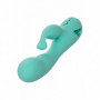 Vibratore rabbit in silcone realistico doppio fallo vibrante vaginale clitoride