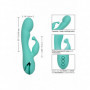 Vibratore rabbit in silcone realistico doppio fallo vibrante vaginale clitoride