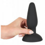 Plug anale vibrante con ventosa vibratore dilatatore anal butt black in silicone