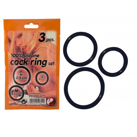 anello fallico nero in silicone kit 3 pz ritardante per pene miglior erezione