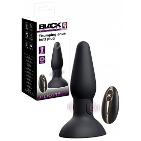 Plug anale vibrante con ventosa vibratore dilatatore anal butt black in silicone