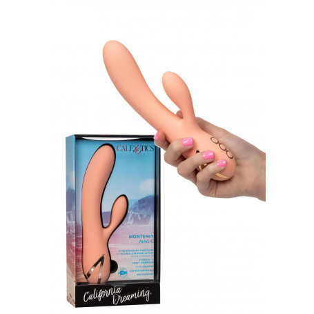 Vibratore rabbit  doppio fallo vibrante in silcone realistico vaginale clitoride