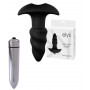 Vibratore anale piccolo in silicone nero dilatatore anal butt plug vibrante nero