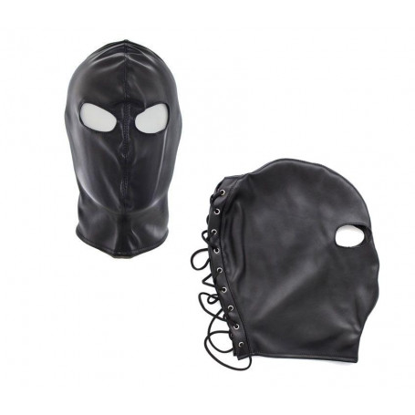 Maschera integrale bondage schiavo bdsm mask sexy restraint black sadomaso  nero