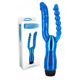 Vibratore doppio fallo dildo vibrante vaginale anale reale pene finto a sfere