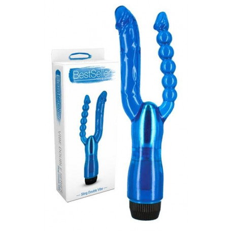 Vibratore doppio fallo dildo vibrante vaginale anale reale pene finto a sfere