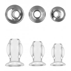 Plug anale set 3 pz fallo liscio dilatatore kit anal butt tappo dildo mini maxi