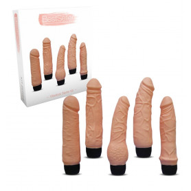 Vibratore realistico kit 5 pz dildo fallo vibrante vaginale anale set pene finto