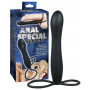 Fallo anale vaginale strap on indossabile in silicone nero con anello fallico