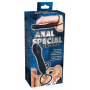 Fallo anale vaginale strap on indossabile in silicone nero con anello fallico