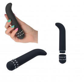 Vibratore vaginale stimolatore per punto G dildo vibrante nero con cristalli