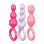 Plug anale set dilatatore fallo a sfere dildo piccolo in silicone kit morbido