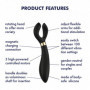 Vibratore per coppia ricaricabile fallo dildo liscio vibrante in silicone black