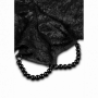 Perizoma donna in pizzo nero a vita alta con perle stimolanti pene e vaginale