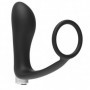 Vibratore anale per prostata in silicone morbido con anello fallico ritardante