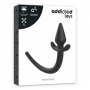 Plug anale con coda in silicone morbido dilatatore butt fallo dildo liscio black