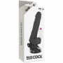 Vibratore anale realistico nero con ventosa 2 in 1 guaina fallica vaginale black