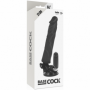 Vibratore realistico con ventosa anale vaginale nero 2 in 1 guaina fallica black