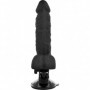 Vibratore vaginale anale nero realistico con ventosa fallo dildo vibrante black